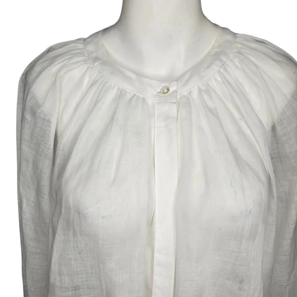 Banana Republic White Balloon Sleeve Peasant Blouse Sz Small Renfair - Picture 3 of 16